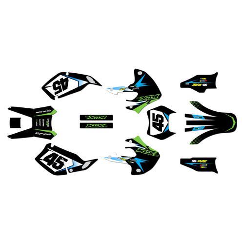 kawasaki klx300 graphics kit 1997-2008 division series cyan