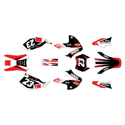 kawasaki klx300 graphics kit 1997-2008 evader series red