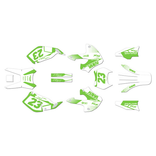 kawasaki klx300 graphics kit 1997-2008 evader series green-shift