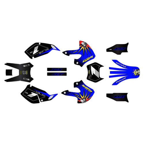 kawasaki klx300 graphics kit 1997-2008 lancaster series blue