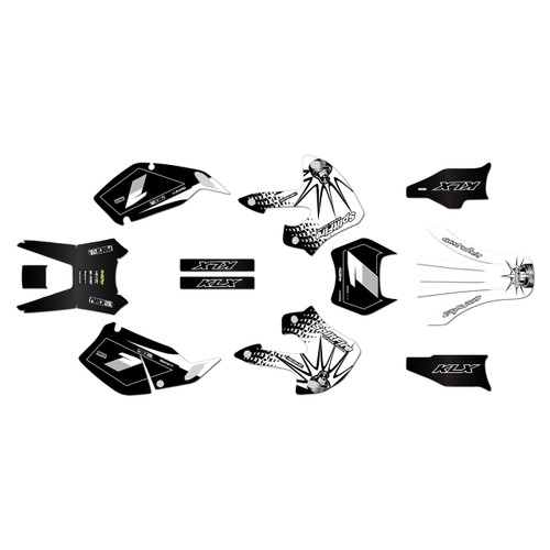 kawasaki klx300 graphics kit 1997-2008 lancaster series white