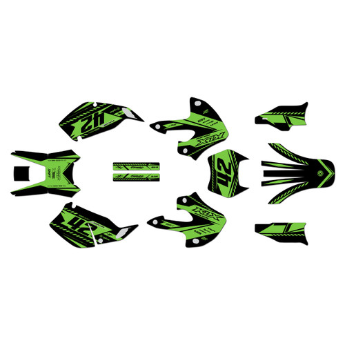kawasaki klx300 graphics kit 1997-2008 lethal series green-shift