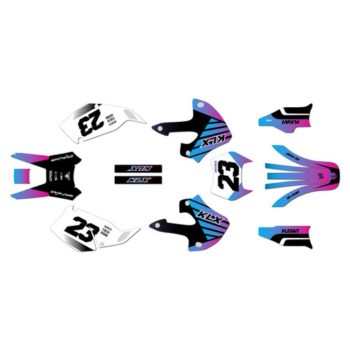 kawasaki klx300 graphics kit 1997-2008 oem series magenta
