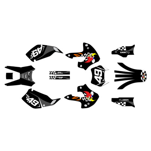 kawasaki klx300 graphics kit 1997-2008 pecker series smoke
