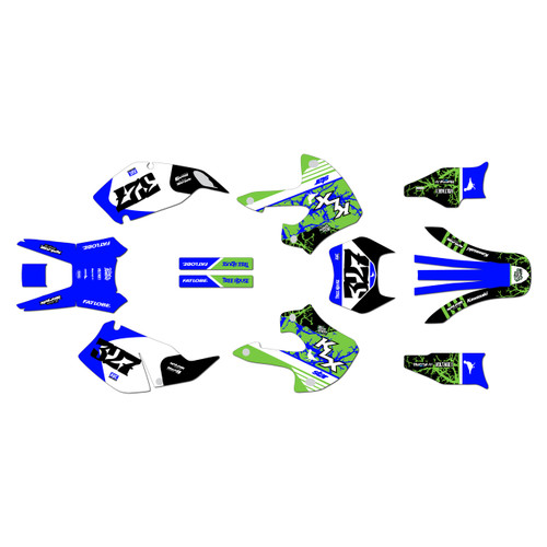 kawasaki klx300 graphics kit 1997-2008 rail series blue