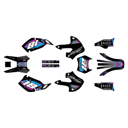 kawasaki klx300 graphics kit 1997-2008 rebel series magenta