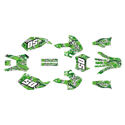 kawasaki klx300 graphics kit 1997-2008 snagged series green