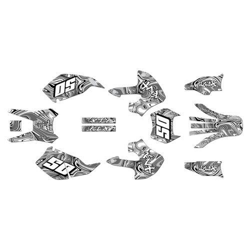 kawasaki klx300 graphics kit 1997-2008 snagged series white