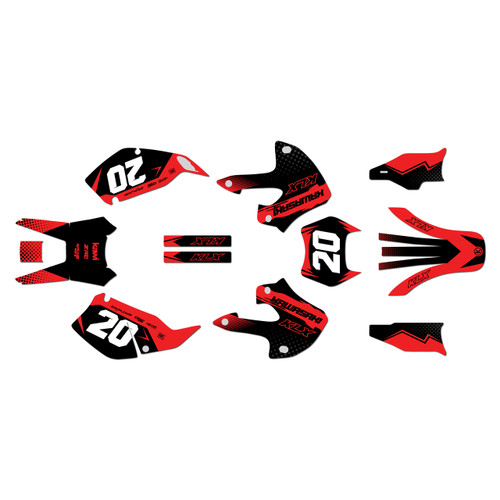 kawasaki klx300 graphics kit 1997-2008 spear series red
