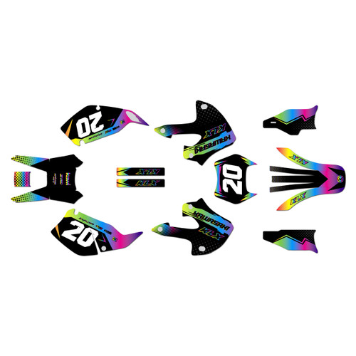 kawasaki klx300 graphics kit 1997-2008 spear series rainbow