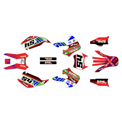 kawasaki klx300 graphics kit 1997-2008 split series red