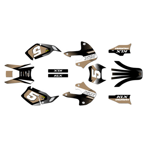 kawasaki klx300 graphics kit 1997-2008 turbo series tan