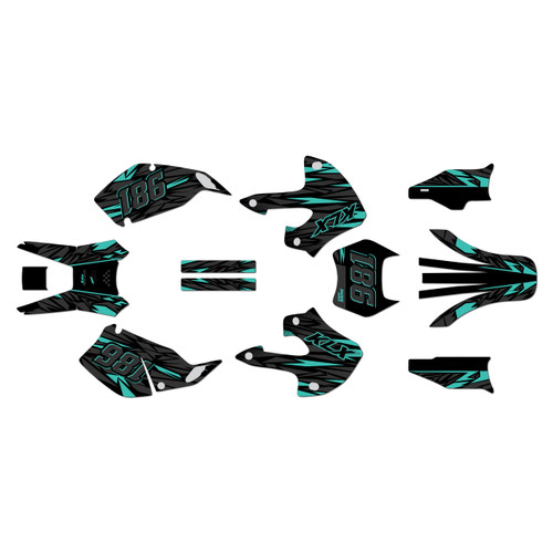 kawasaki klx300 graphics kit 1997-2008 twitch series teal