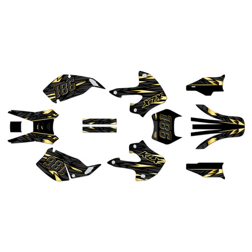kawasaki klx300 graphics kit 1997-2008 twitch series gold