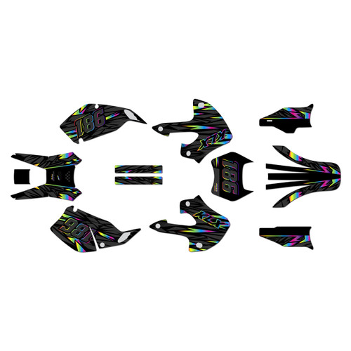 kawasaki klx300 graphics kit 1997-2008 twitch series rainbow