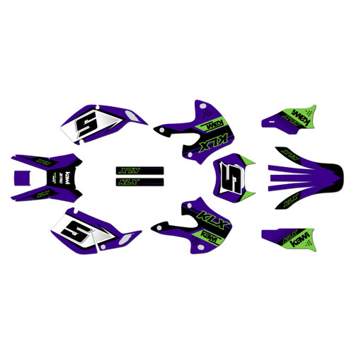 kawasaki klx300 graphics kit 1997-2008 venom series purple