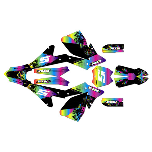 electro co etm rtr graphics kit all years night series rainbow
