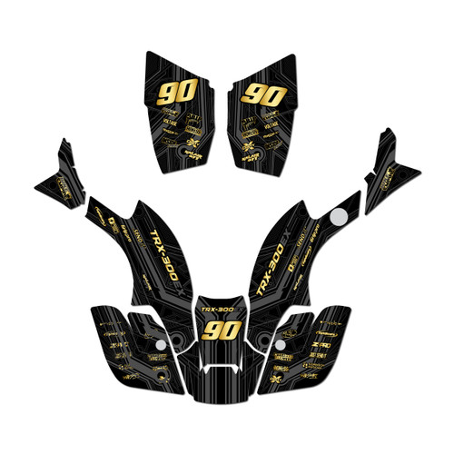 honda trx300ex graphics kit 1993-1996 electron series gold