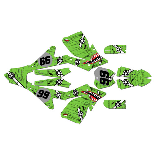 electro co etm rtr graphics kit all years predator series green