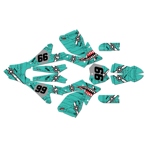 electro co etm rtr graphics kit all years predator series teal