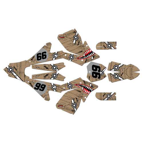 electro co etm rtr graphics kit all years predator series tan