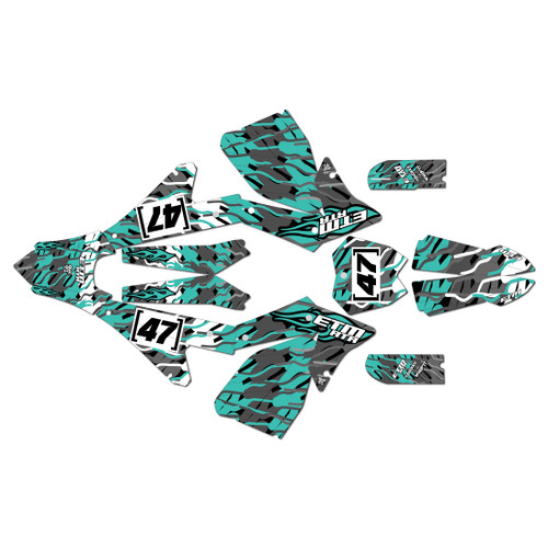 electro co etm rtr graphics kit all years thunder series teal