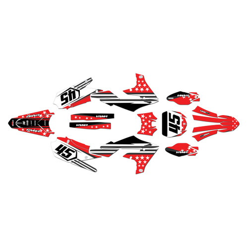 yamaha yz250f graphics kit 2019-2023 usa series red