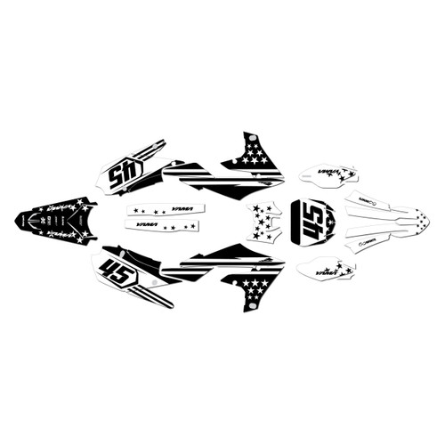 yamaha yz250f graphics kit 2019-2023 usa series white