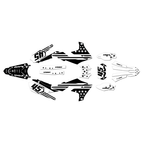 yamaha wr450f graphics kit 2019-2023 usa series white