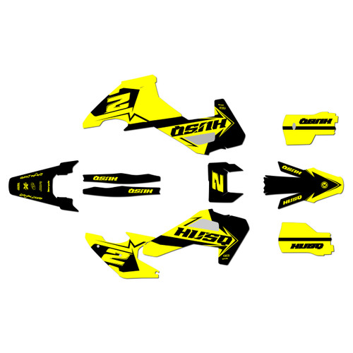 husqvarna te250 graphics kit 2026-2027 razor series yellow