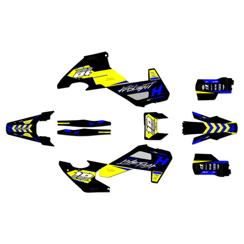husqvarna te250 graphics kit 2026-2027 rebel series yellow