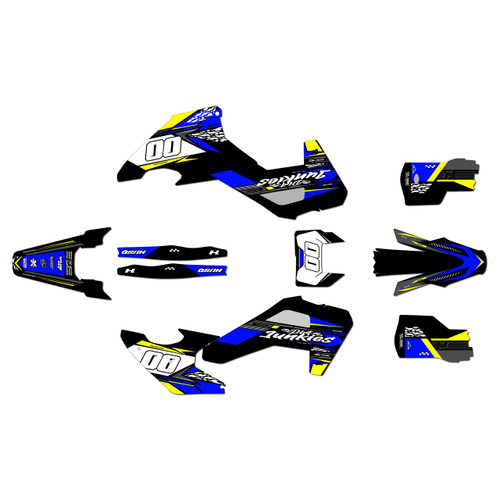 husqvarna te250 graphics kit 2026-2027 rugged series blue