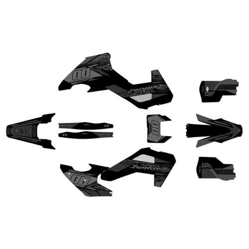 husqvarna te250 graphics kit 2026-2027 rugged series smoke