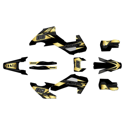 husqvarna te250 graphics kit 2026-2027 rugged series gold