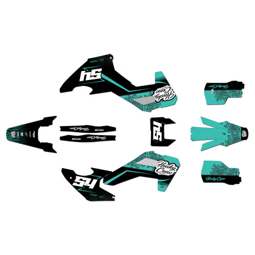 husqvarna fe350 graphics kit 2026-2027 fatality series teal