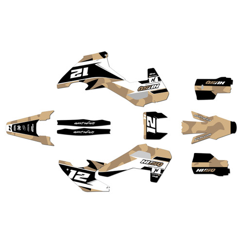 husqvarna te250 graphics kit 2026-2027 shades series tan