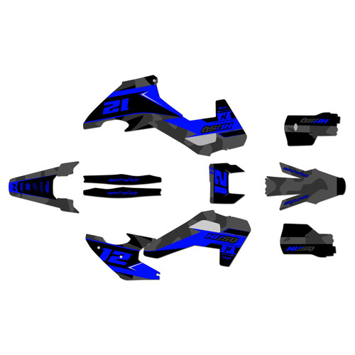 husqvarna te250 graphics kit 2026-2027 shades series blue-shift