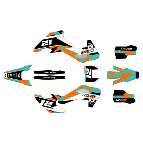 husqvarna te250 graphics kit 2026-2027 shades series orange