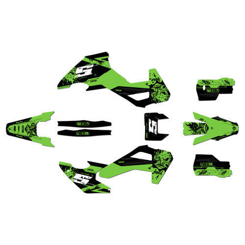 husqvarna fe350 graphics kit 2026-2027 nightcity series green