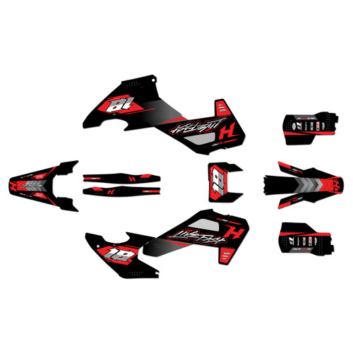 husqvarna fe350 graphics kit 2026-2027 rebel series red