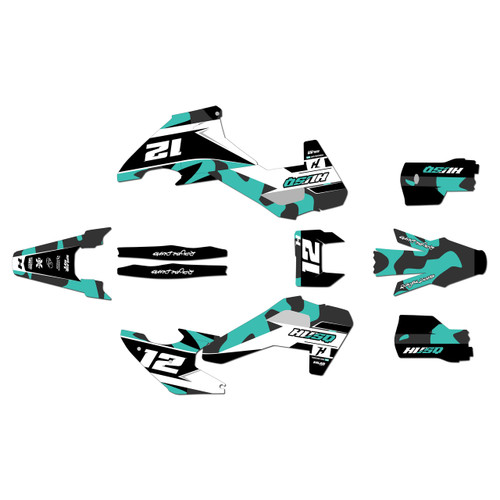 husqvarna fe350 graphics kit 2026-2027 shades series teal