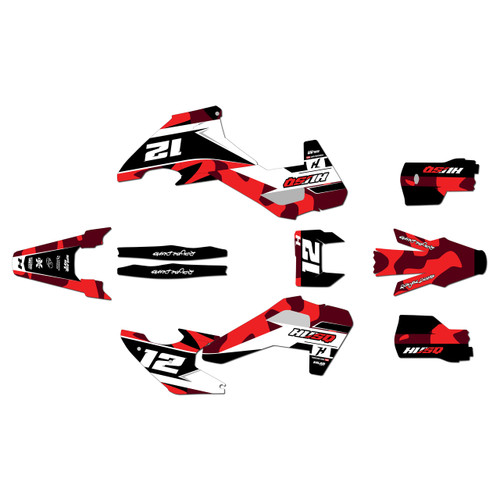 husqvarna fe350 graphics kit 2026-2027 shades series red