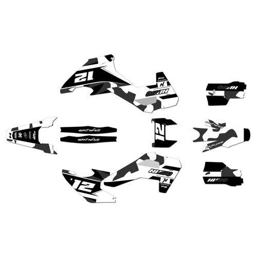 husqvarna fe350 graphics kit 2026-2027 shades series white