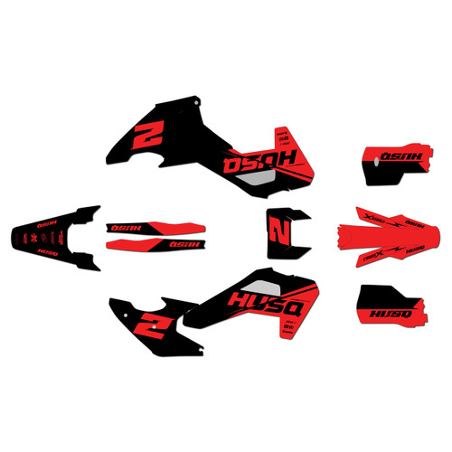 husqvarna fe350 graphics kit 2026-2027 splinter series red