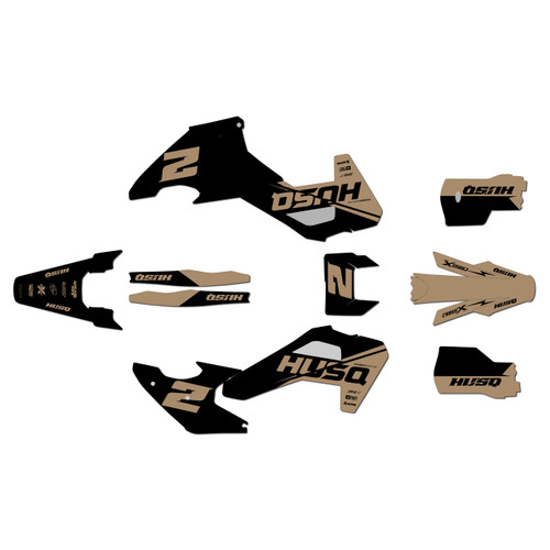husqvarna te250 graphics kit 2026-2027 splinter series tan