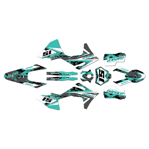 GasGas MC125 MC250 MC300 MC250F MC350F MC450F graphics kit 2024-2027 cloaked series teal