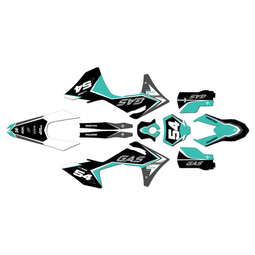 GasGas MC125 MC250 MC300 MC250F MC350F MC450F graphics kit 2024-2027 inferno series teal