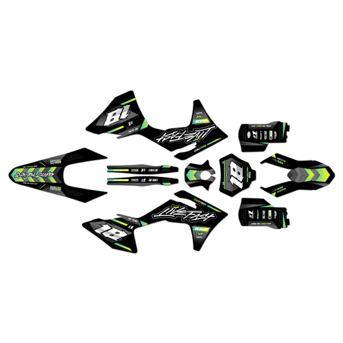 GasGas MC125 MC250 MC300 MC250F MC350F MC450F graphics kit 2024-2027 rebel series green