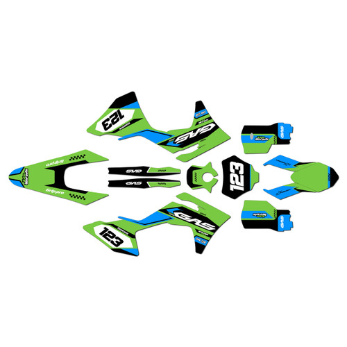 GasGas MC125 MC250 MC300 MC250F MC350F MC450F graphics kit 2024-2027 rugged series green