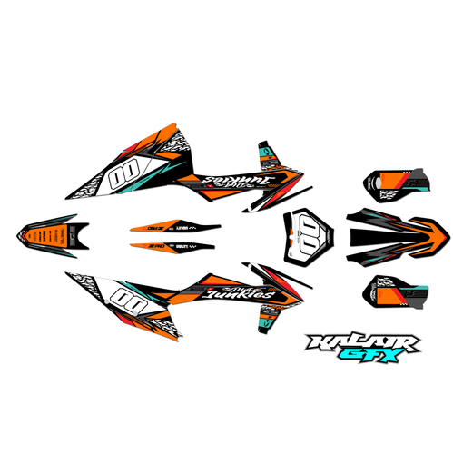 Graphics Kit for KTM Motocross MX 4-stroke 250 SX-F (2019-2022) Rugged Series